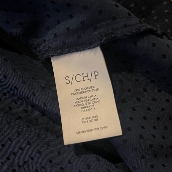 CAbi 5525 Polka Dot Tie Front Knot Blouse Navy Size Small - Picture 9 of 11